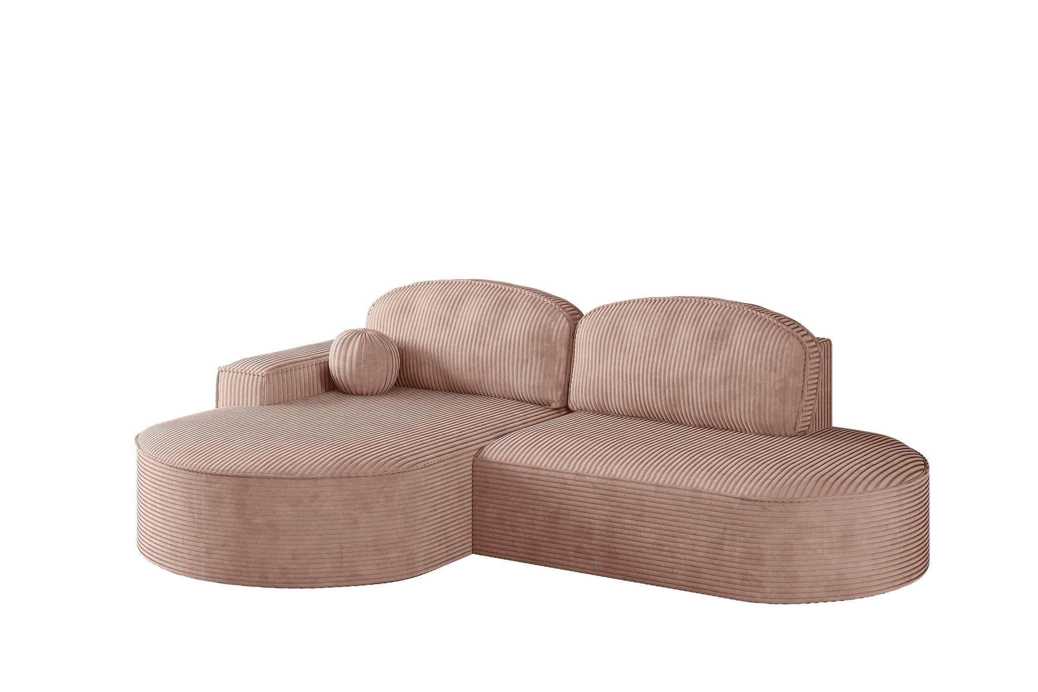 ECKSOFA Girona Mit Schlaffunktion - Rosa, Holzwerkstoff/Textil (278/179cm) - Fun Möbel