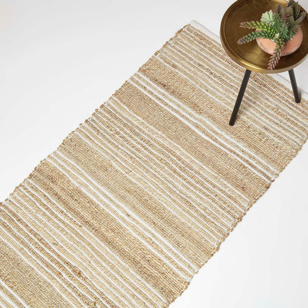 Thumbnail - Homescapes Juteteppich-Läufer, Natur, Naturmaterialien, Gestreift, Rechteckig, 66x200 cm, Teppiche & Böden, Teppiche, Te...
