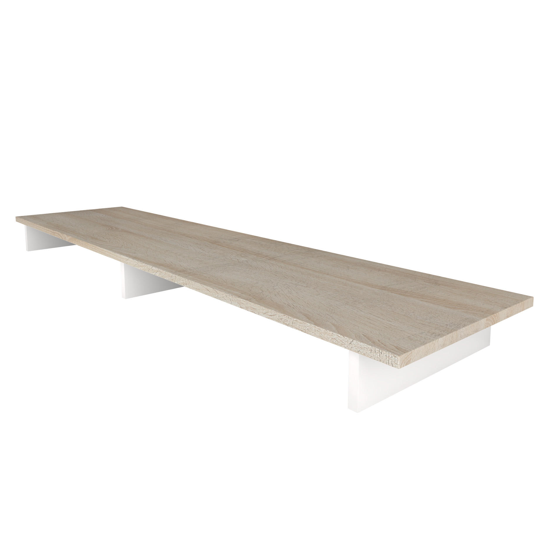 TVAUFSATZ Game Weiß matt / Eiche sägerau - Eiche San Remo, Holzwerkstoff (138.5/9.5/34.5cm) - Vladon