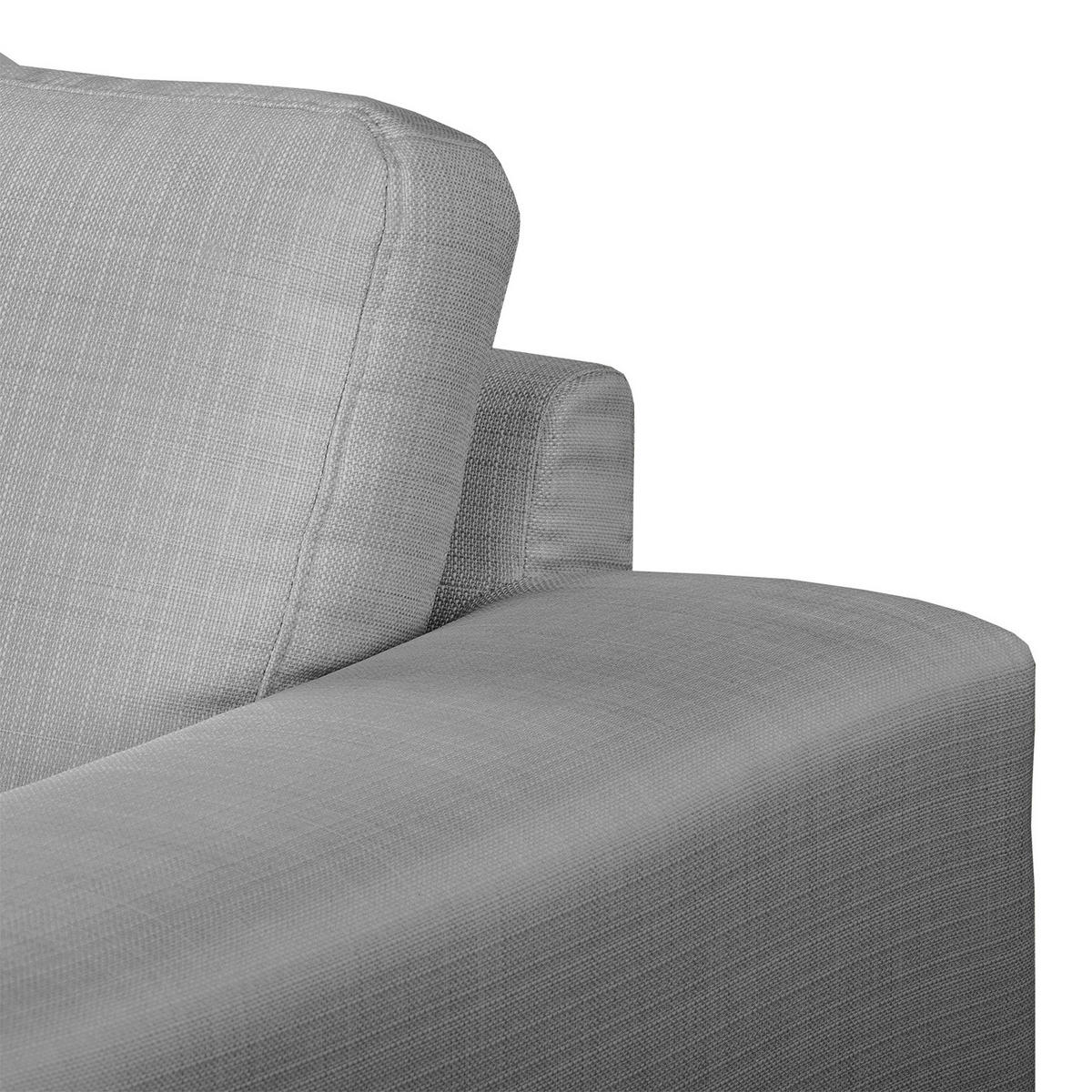 3-SITZER SOFA - Strukturstoff - Hellgrau, Textil (236/81/89cm) - home24