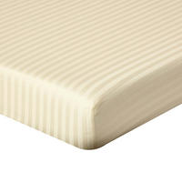 SPANNBETTLAKEN Damast gestreift, 100% Ägyptische Baumwolle - Creme, Textil (90/190cm) - Homescapes