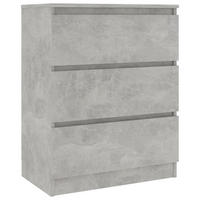 SIDEBOARD mit 3 Schubladen 60/35/76 cm aus Holzwerkstoff Betongrau - Hellgrau/Grau, Holz (60/76/35cm) - vidaXL