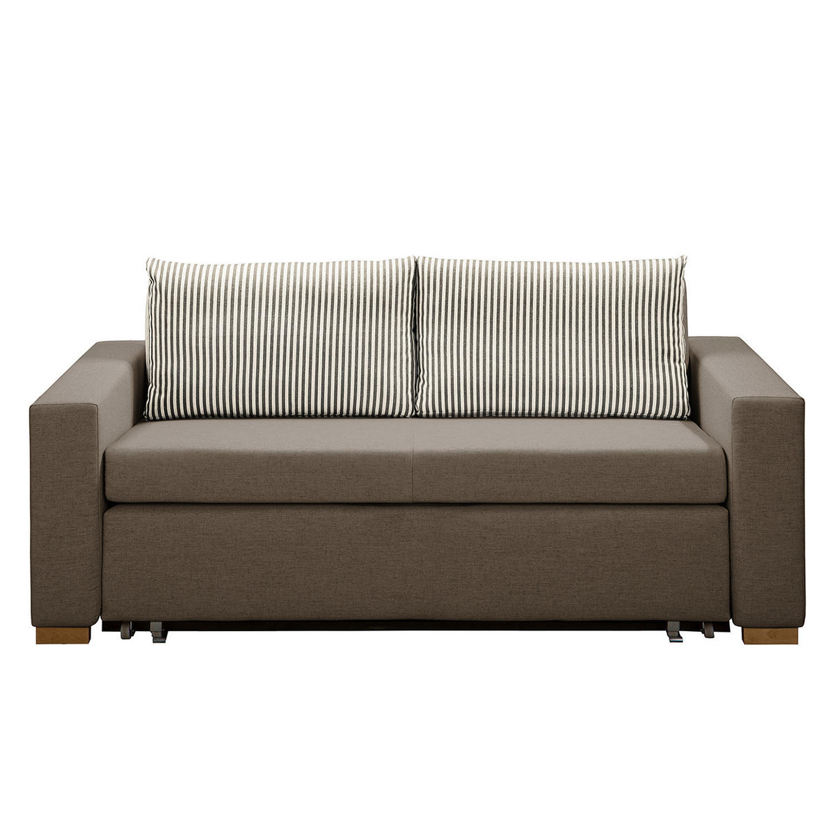 SCHLAFSOFA - Taupe/Hellbraun, Textil (193/90/90cm) - home24