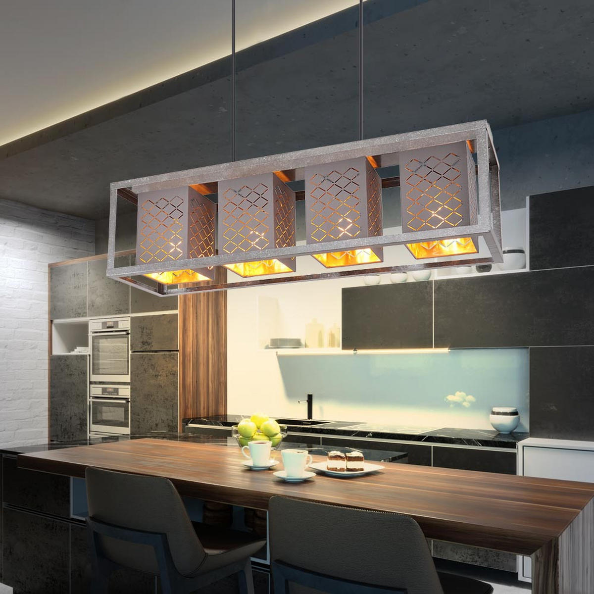 HÄNGELEUCHTE Metall Grau - Grau, Metall (75/20/120cm)