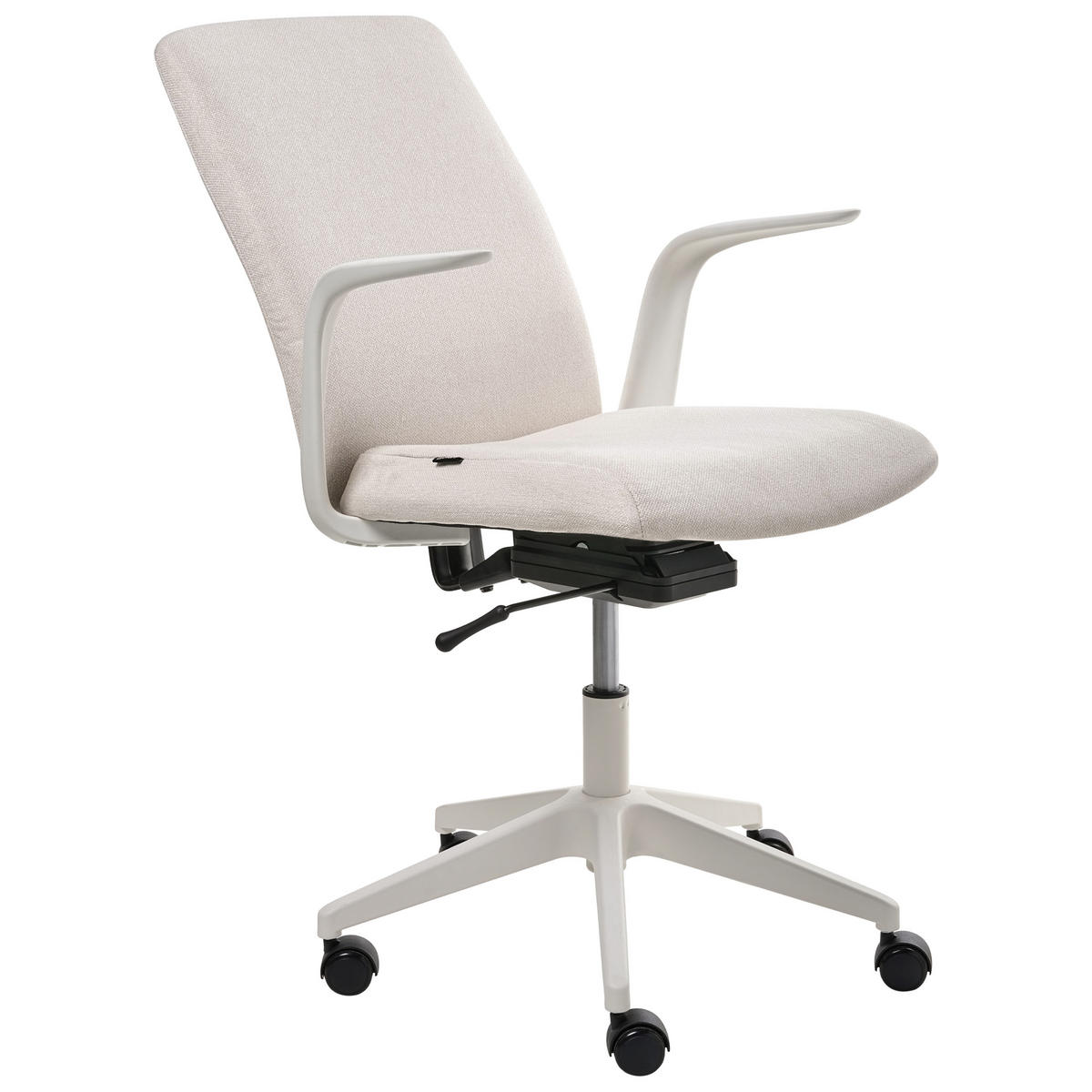 BÜROSTUHL Beige Captain - Beige/Weiß, Textil (62/100/58cm) - Beliani