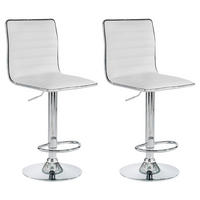 BARHOCKER ROCA 2ER-SET - Weiß, Textil/Metall (40/114/47cm) - IDIMEX