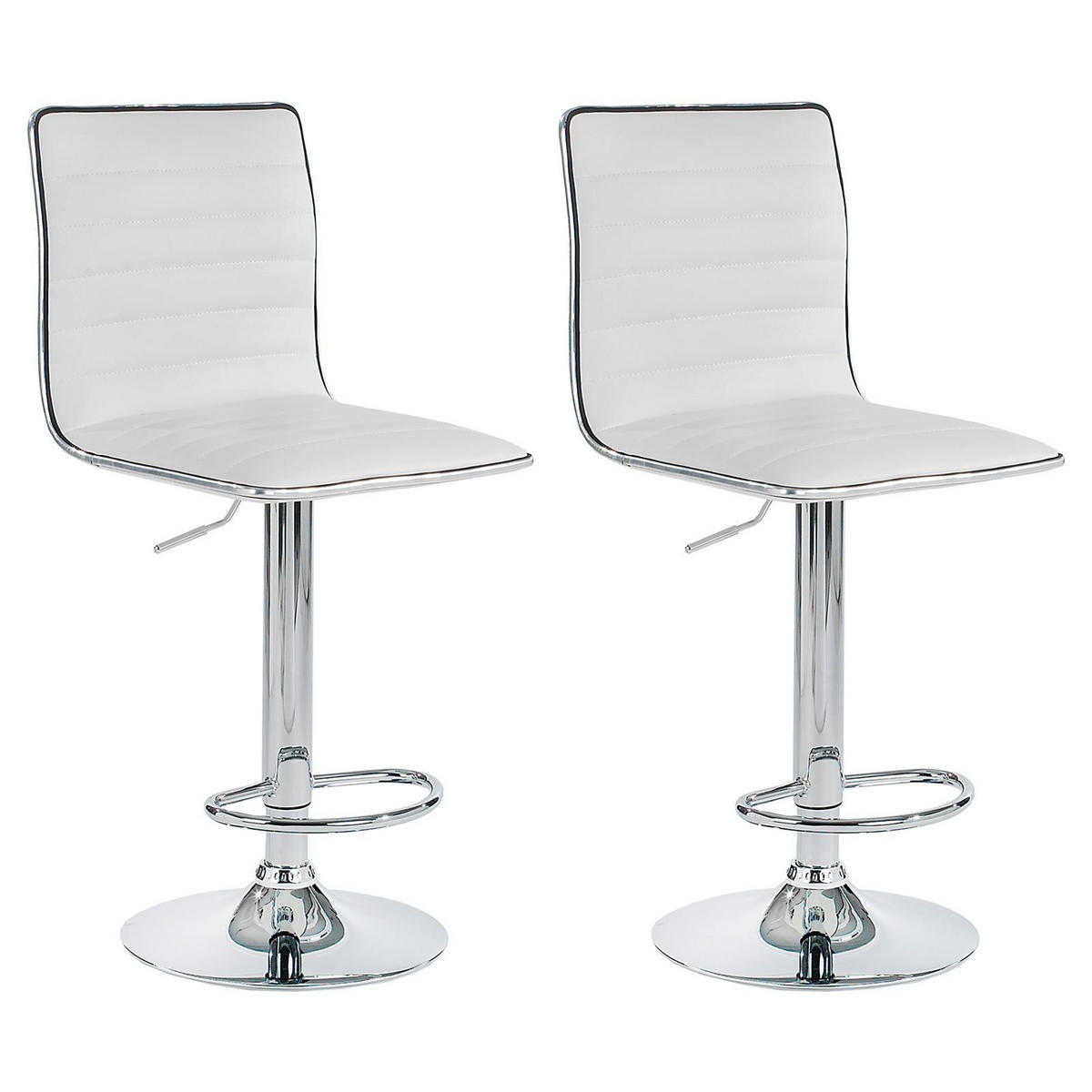 BARHOCKER ROCA 2ER-SET - Weiß, Textil/Metall (40/114/47cm) - IDIMEX