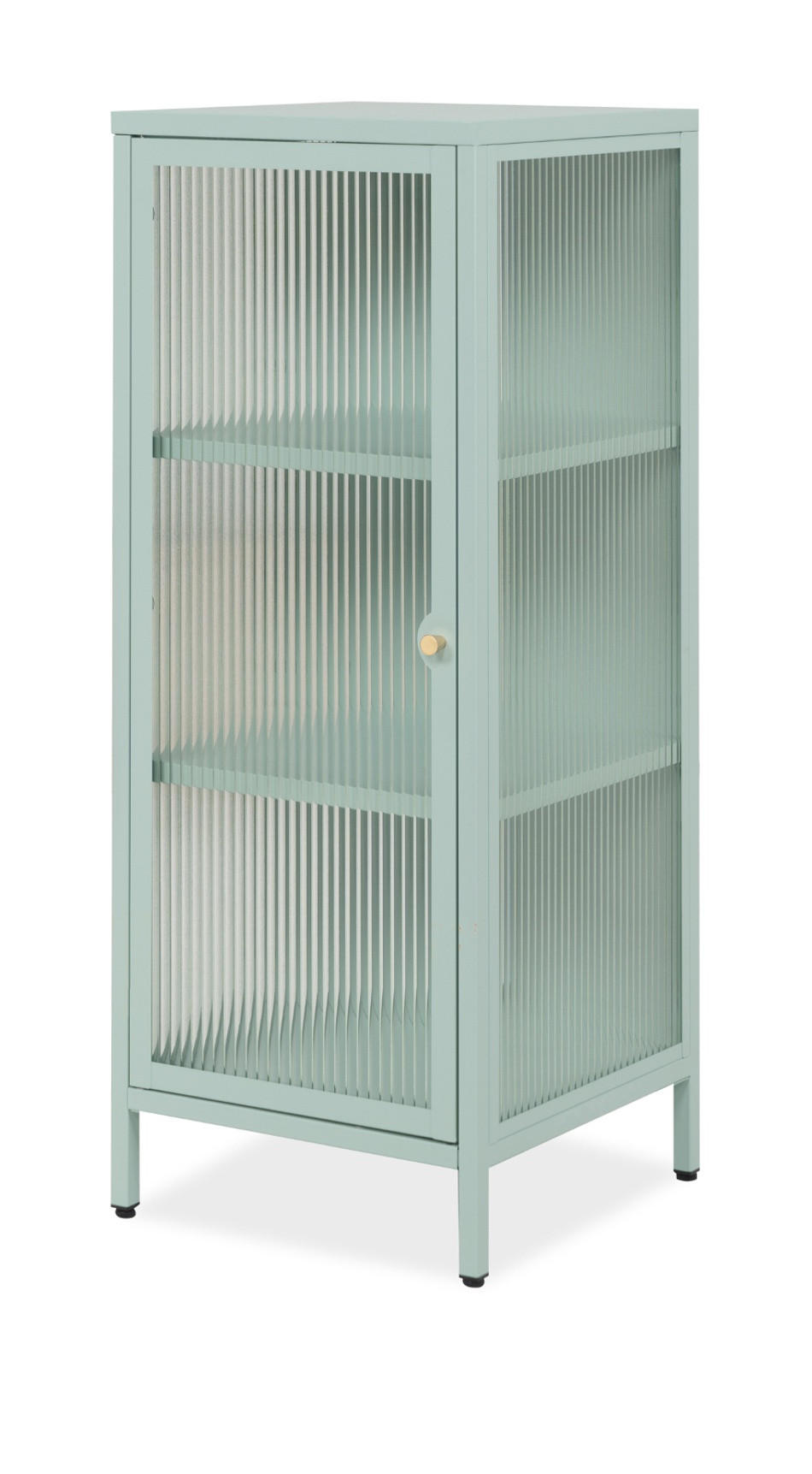 KOMMODE Metall mintgrün 40 cm, Vitrine mit stabilem Metallgestell - Goldfarben/Mintgrün, Metall (40/101.5/40cm) - Furn.Design