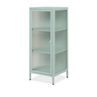 KOMMODE Metall mintgrün 40 cm, Vitrine mit stabilem Metallgestell - Goldfarben/Mintgrün, Metall (40/101.5/40cm) - Furn.Design