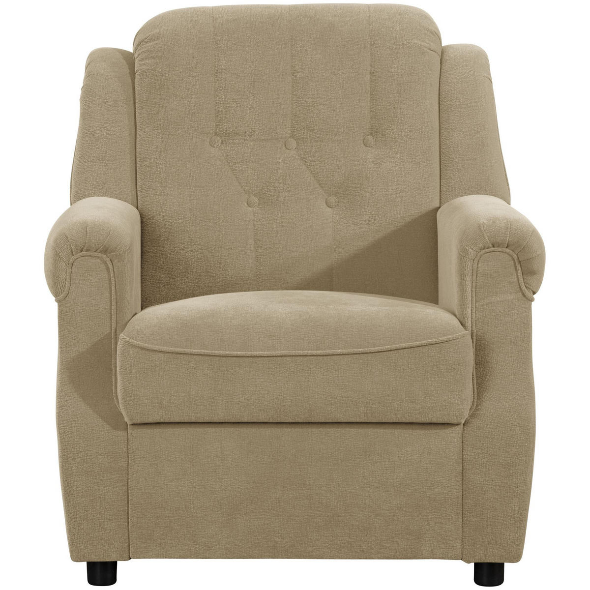 POLSTERSESSEL Kaylyn Flockstoff sand - Sandfarben, Kunststoff (81/89/83cm) - 58aufmkessel