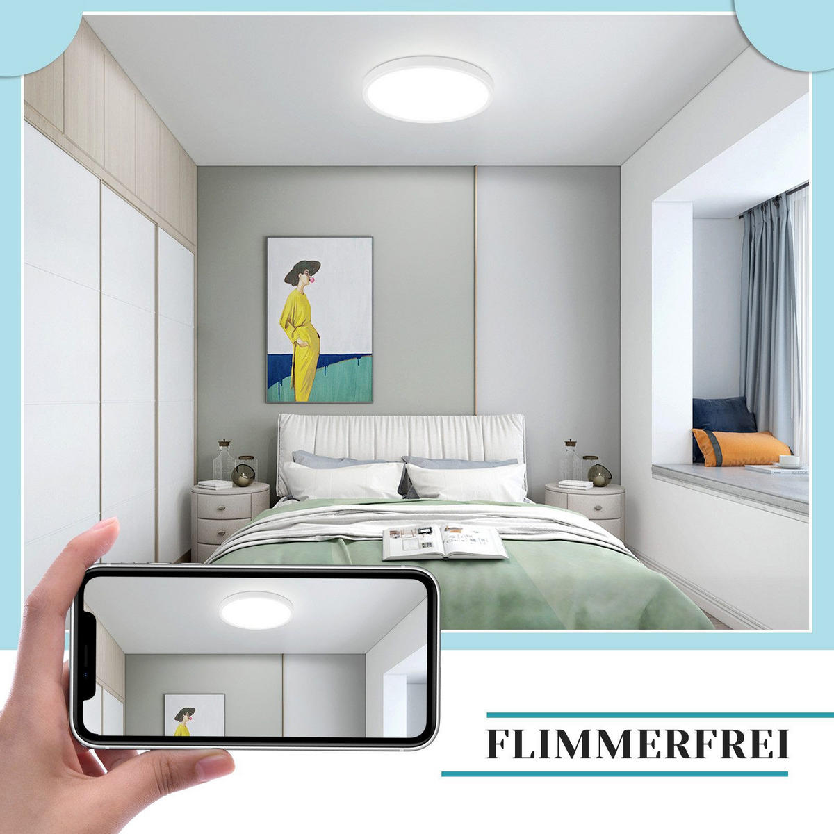 LED-DECKENLEUCHTE Edwin 18.7/18.5/2.4cm - Weiß, Kunststoff (18.7/18.5/2.4cm) - ZMH