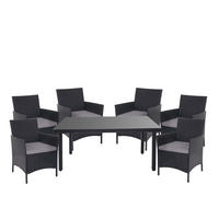 GARTENGARNITUR Polyrattan Anthrazit Kissen Anthrazit - Anthrazit, Metall - PROREGAL
