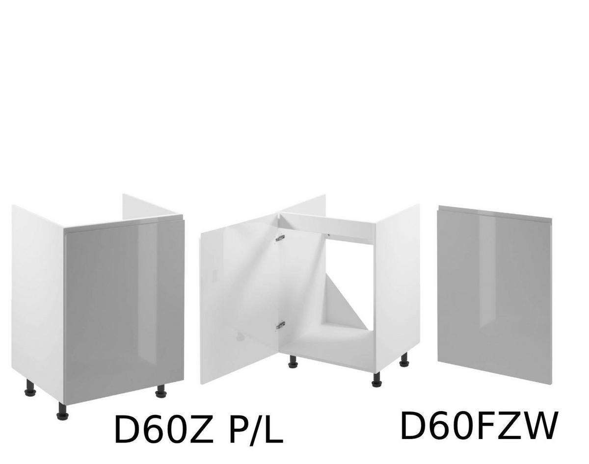 KÜCHENZEILE 320 cm - Aspen KA15-M320- in Grau/Hochglanz - Grau, Holz (320/212/52cm)