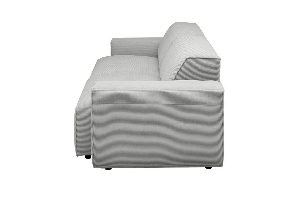 SOFA RANI Silber Cord - Silberfarben/Schwarz, Kunststoff/Textil (256/71/101cm) - KAWOLA