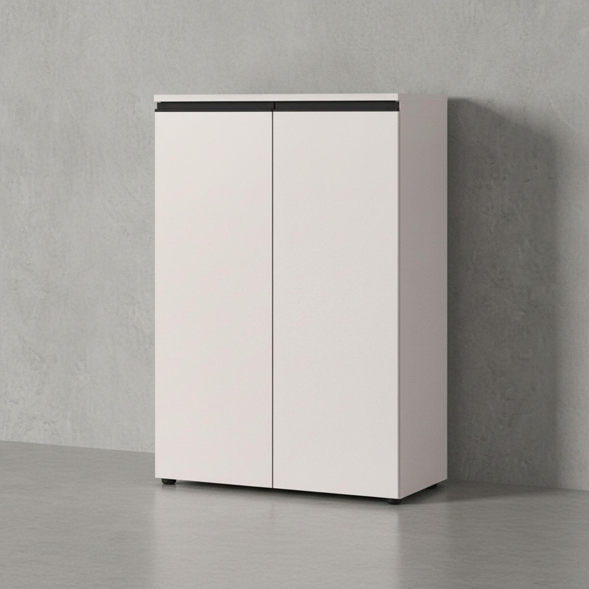 AKTENSCHRANK 2-türig Soft-Close, 3 Ordnerhöhen 81x120x40 cm Greige - Beige, Holzwerkstoff (81/120/40cm) - KADIMA DESIGN