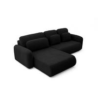 ECKSOFA NEST Universal mit Liegeflache 157x240 cm - Schwarz, Textil (280/187cm) - Muffo