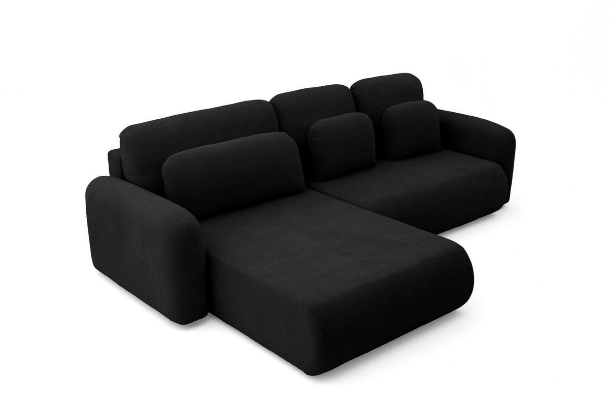 ECKSOFA NEST Universal mit Liegeflache 157x240 cm - Schwarz, Textil (280/187cm) - Muffo
