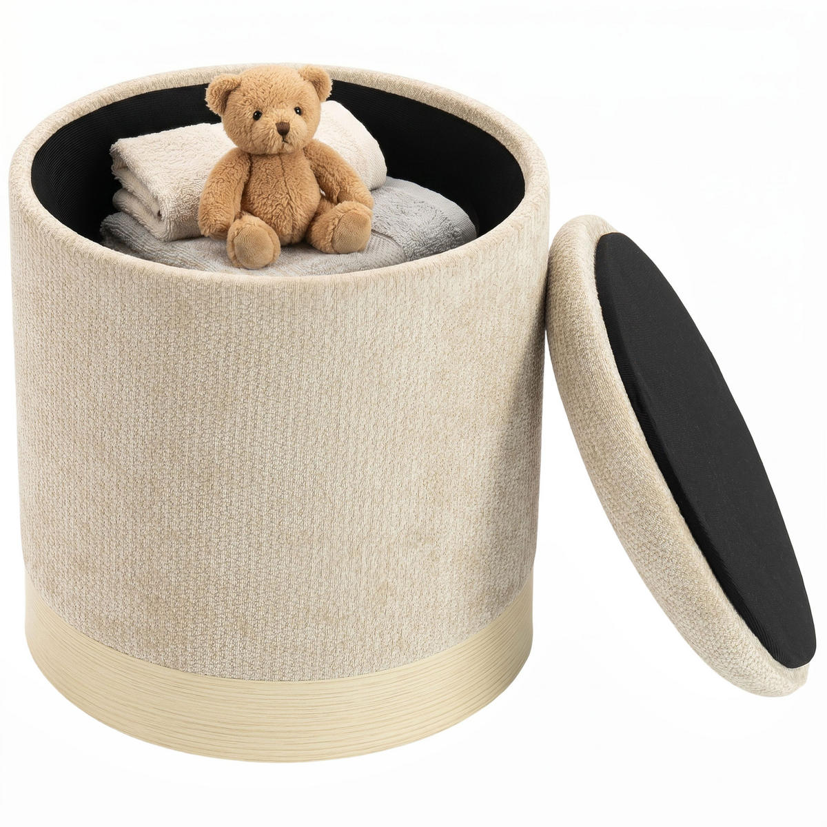 HOCKER PANG-M4T8K2 Beige - Beige, Metall (38/45/38cm) - PANGIVO