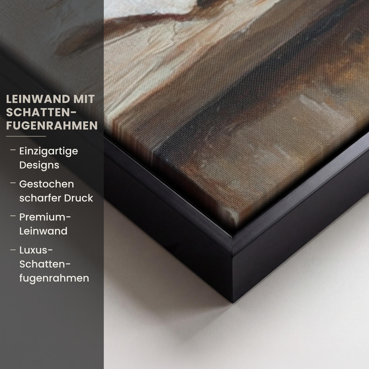 LEINWAND Bilder mit Rahmen - Töpfe - Kräuter - Holz - 90x60 - Terracotta, Textil (90/60cm) - MuchoWow