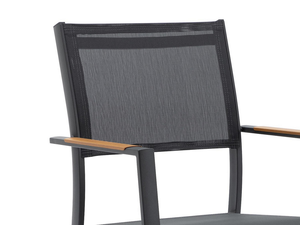 GARTENESSGRUPPE im Set - 6 Personen-Sitzer - Metall - Anthrazitgrau - - Anthrazit, Metall - Vente-Unique