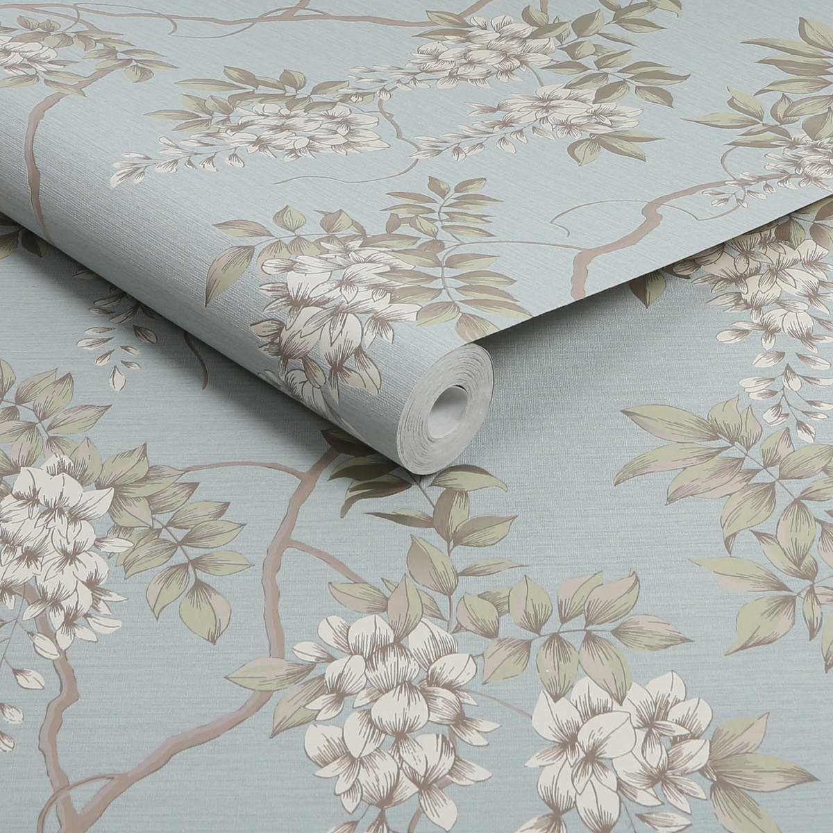 VLIESTAPETE Wisteria Duck Egg - Blau/Grün, Papier/Kunststoff (52/1000cm) - Superfresco Easy