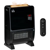 HEIZGERÄT, mit Fernbedienung, 8-Stunden-Timer, 2000W, ABS, Schwarz - Schwarz, Metall (21/49.5/33cm) - HOMCOM