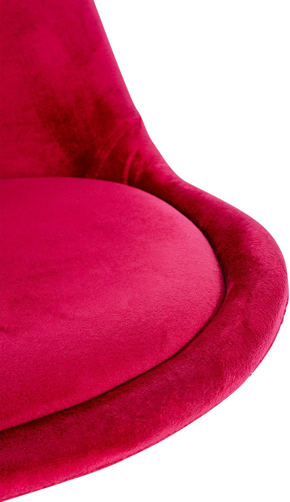STUHL Samt rot - Eukalyptusholzfarben/Rot, Holz/Textil (48/81/54cm) - CLP