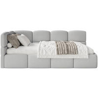 JUGENDBETT Cloudy Hellgrau 120 x 200 cm - Hellgrau/Schwarz, Kunststoff/Textil (120/200cm) - Selsey