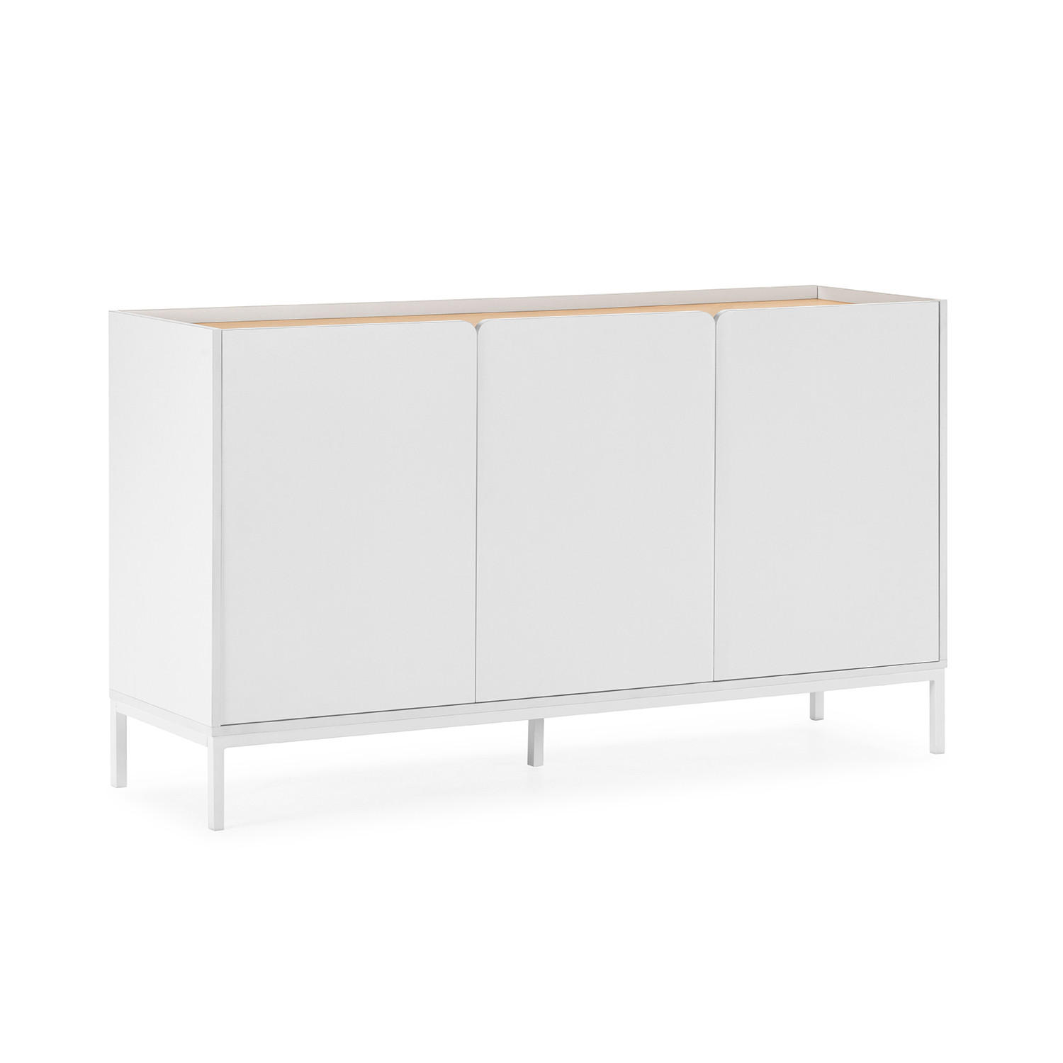 SIDEBOARD Curva 3 türen Weiß - Weiß, Holzwerkstoff (140/80/40cm)