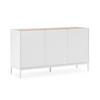 SIDEBOARD Curva 3 türen Weiß - Weiß, Holzwerkstoff (140/80/40cm)