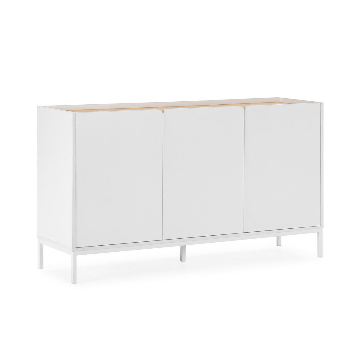 SIDEBOARD Curva 3 türen Weiß - Weiß, Holzwerkstoff (140/80/40cm)