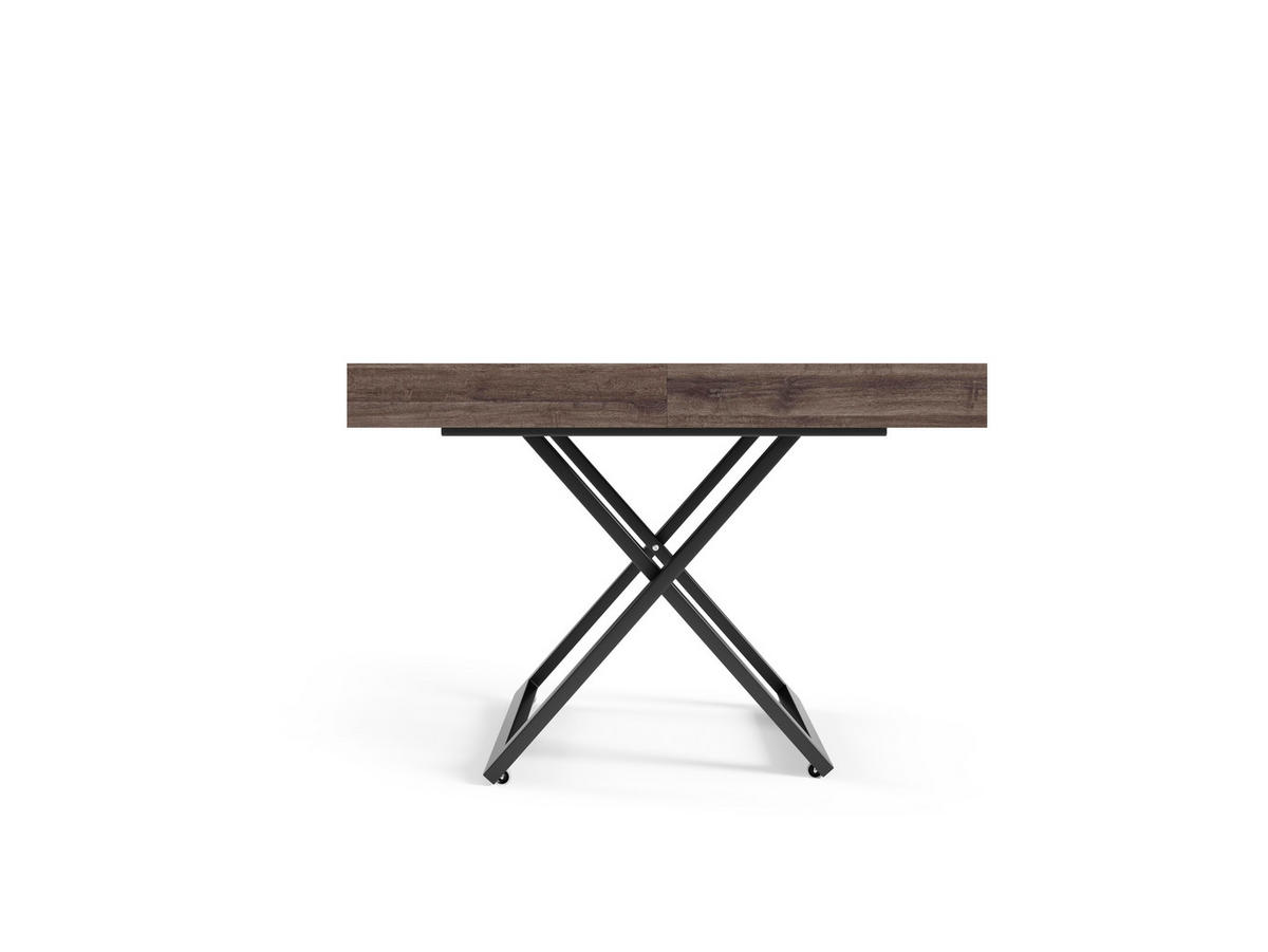 COUCHTISCH SANNA U - Anthrazit/Schwarz, Holzwerkstoff/Metall (80/120/27cm) - Meblini
