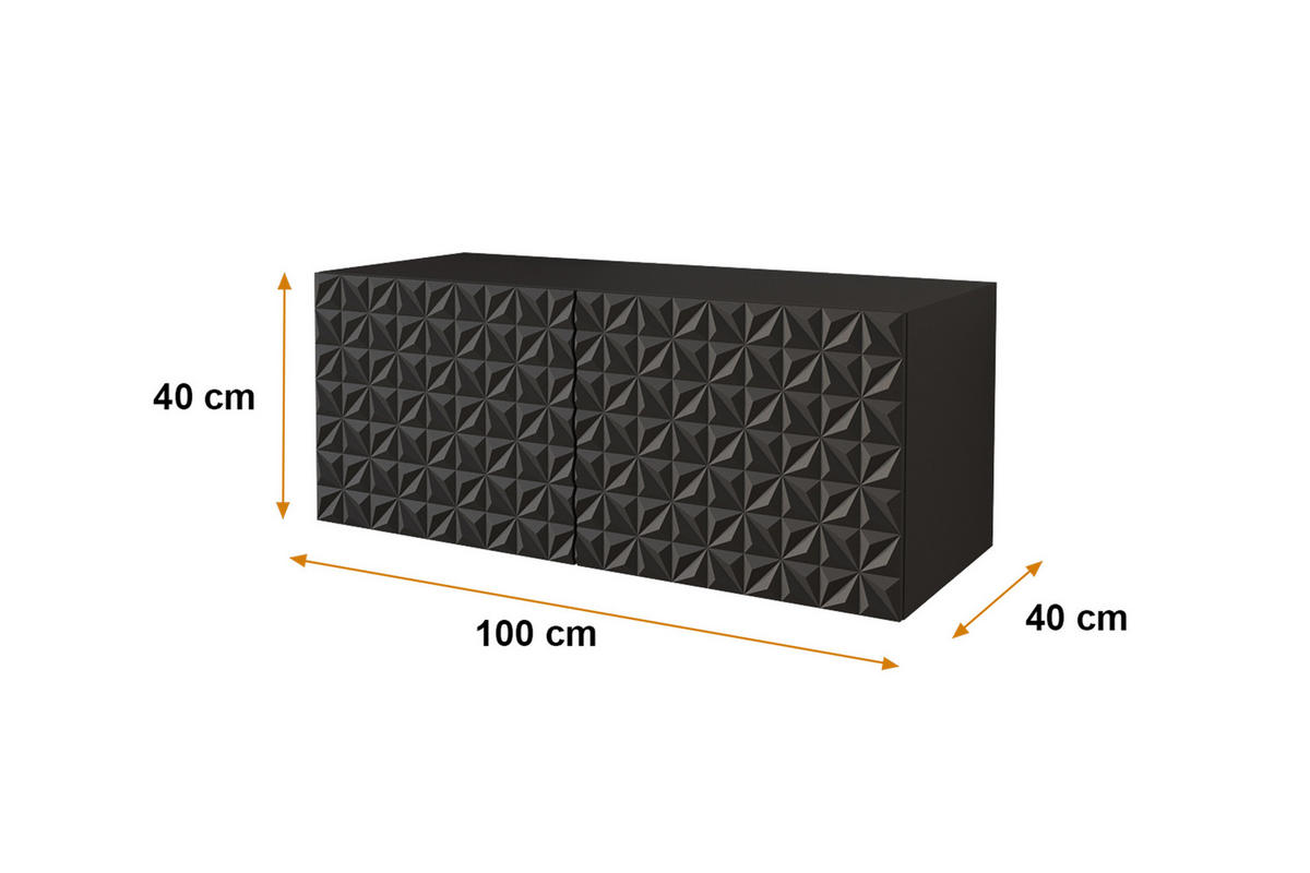 LOWBOARD VIRA-W 100x40x40 cm - Schwarz - Schwarz, Holzwerkstoff (100/40/40cm) - ALTDECOR