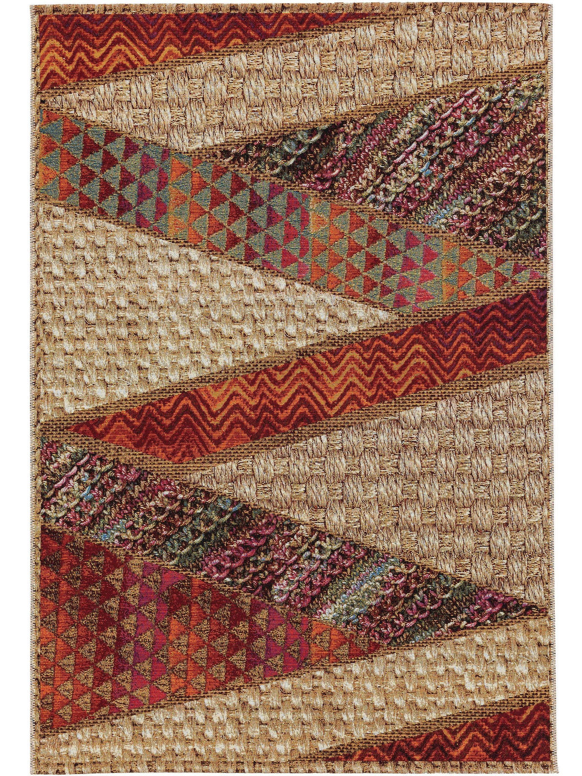 OUTDOORTEPPICH Kenya Beige/Rot 80x165 cm - Beige, Textil (80/165cm) - benuta Nest