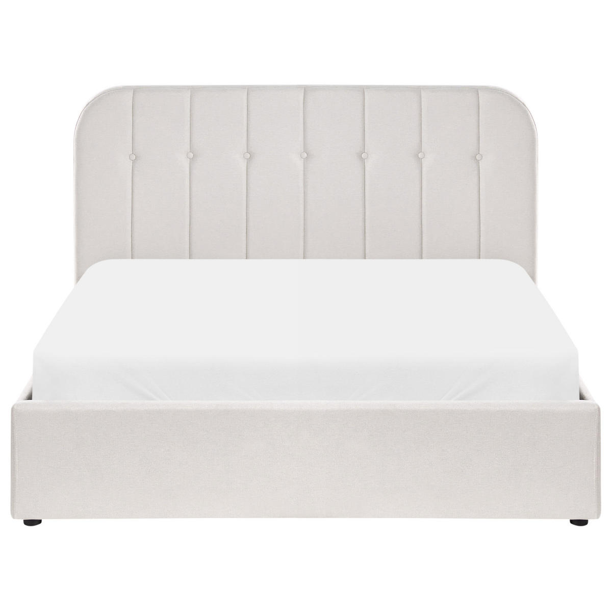 BETT mit Stauraum 140/200 cm Stoff Cremeweiß Challans - Creme, Textil (140/200cm) - Beliani