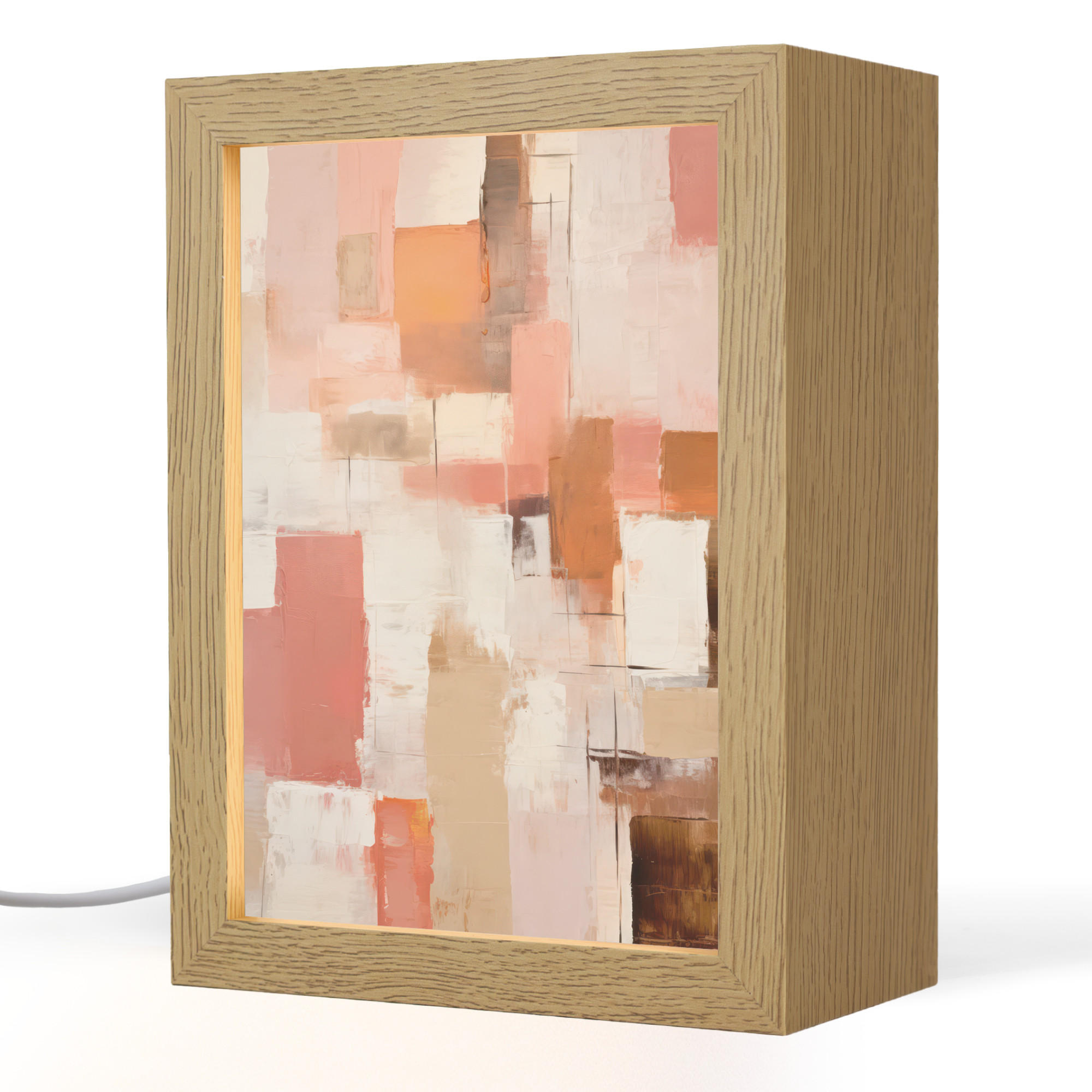 OnlyWow STOLNÍ LAMPA Umění - Růžová - Abstraktní 15x20 cm