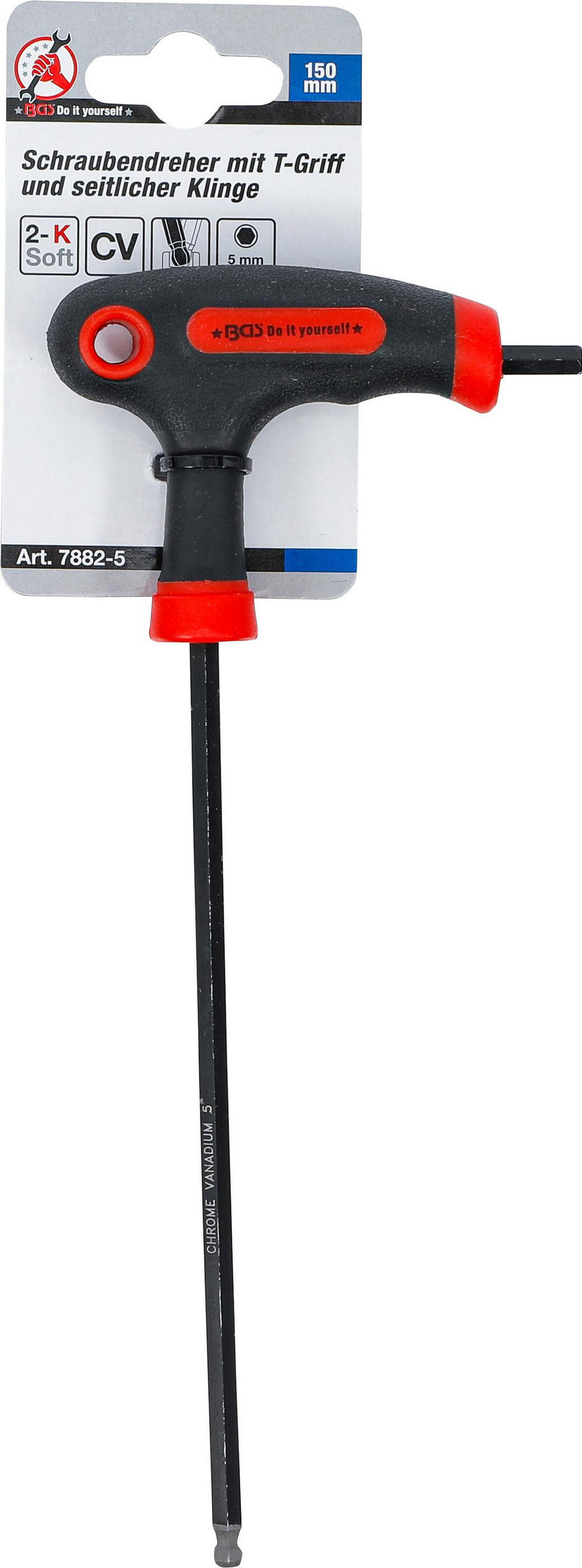 SCHRAUBENDREHER MIT T-GRIFF UND SEITLICHER KLINGE | INNENSECHSKANT / - Multicolor, Kunststoff/Metall (1/1cm) - BGS technic