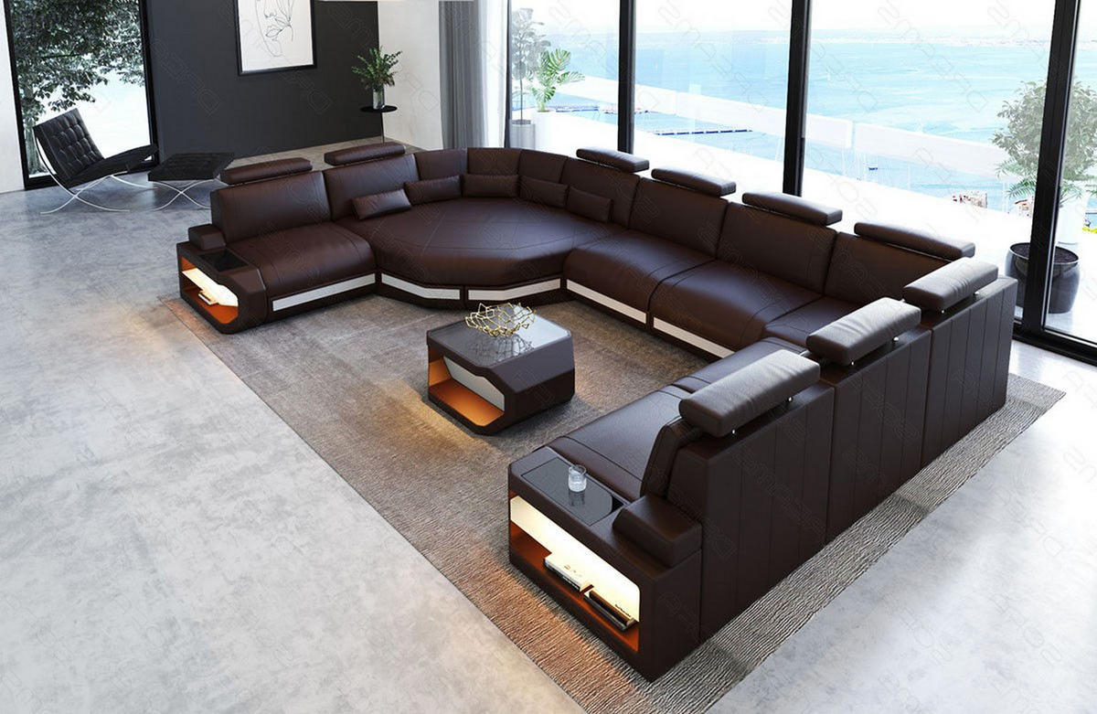 LEDERSOFA Asti L - Braun, Leder (427/93/280cm) - Sofa Dreams