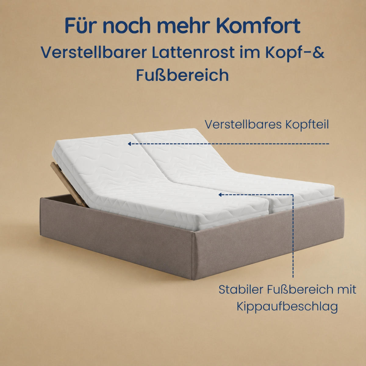POLSTERBETT mit Stauraum & H2 Matratze 200x200 cm in Grau - Grau, Textil (200/200cm) - Home Collective