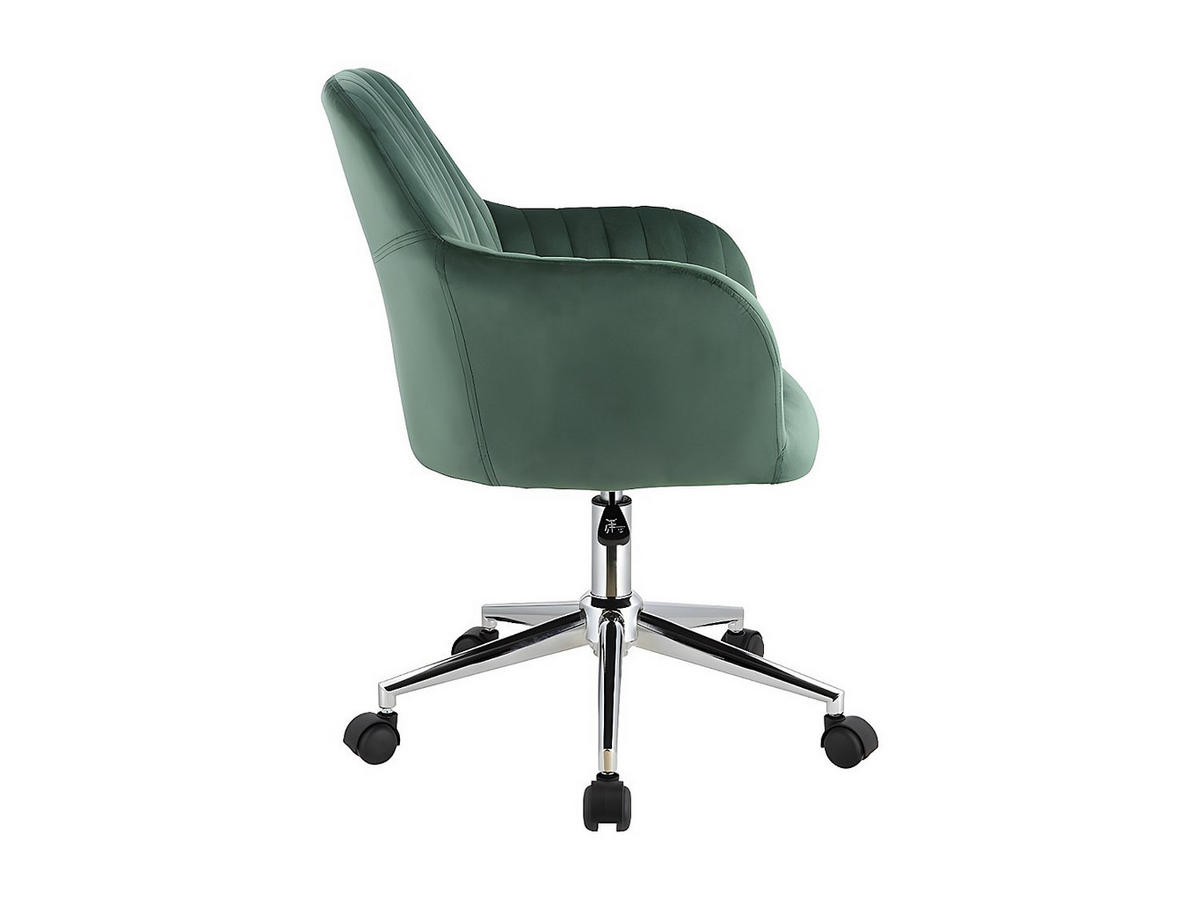 BÜROSTUHL ohne Armlehnen - 59 cmcm x 61.5 cmcm - Samt, Stoff - Smaragdgrün - ELEANA - Grün, Textil (59/89/61.5cm) - Vente-Unique