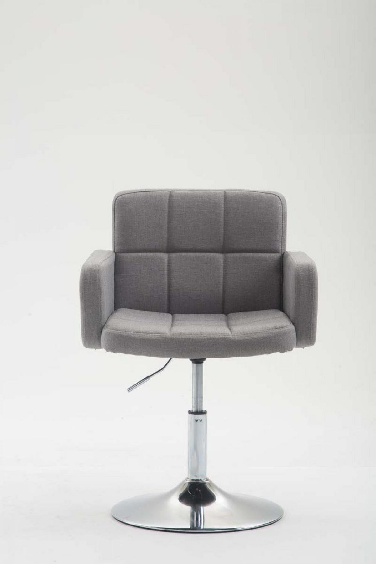 DREHSTUHL Stoff grau - Chromfarben/Grau, Textil/Metall (58/80/48cm) - CLP