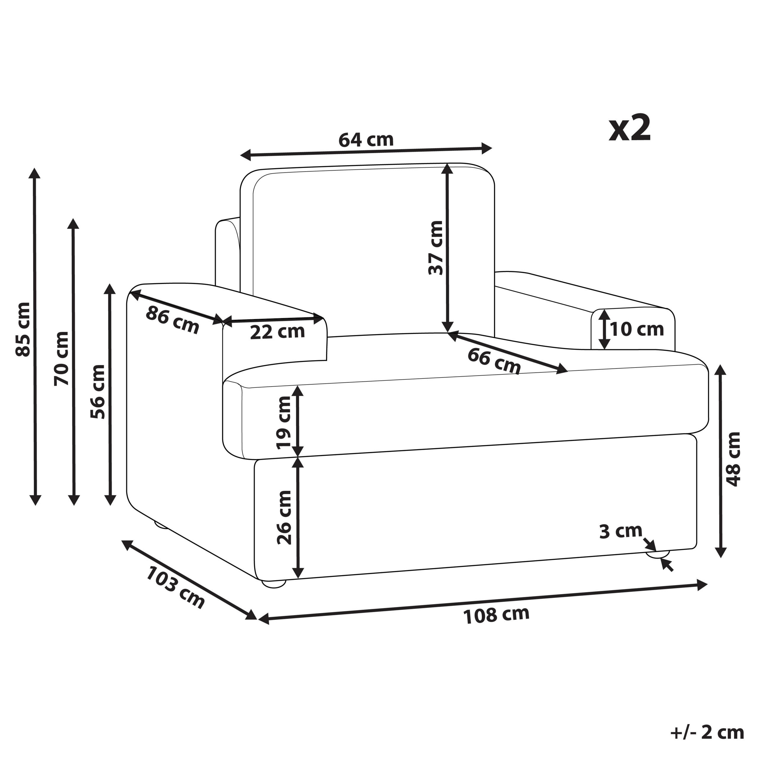 Beliani Sessel Weiß 108x85x103 cm