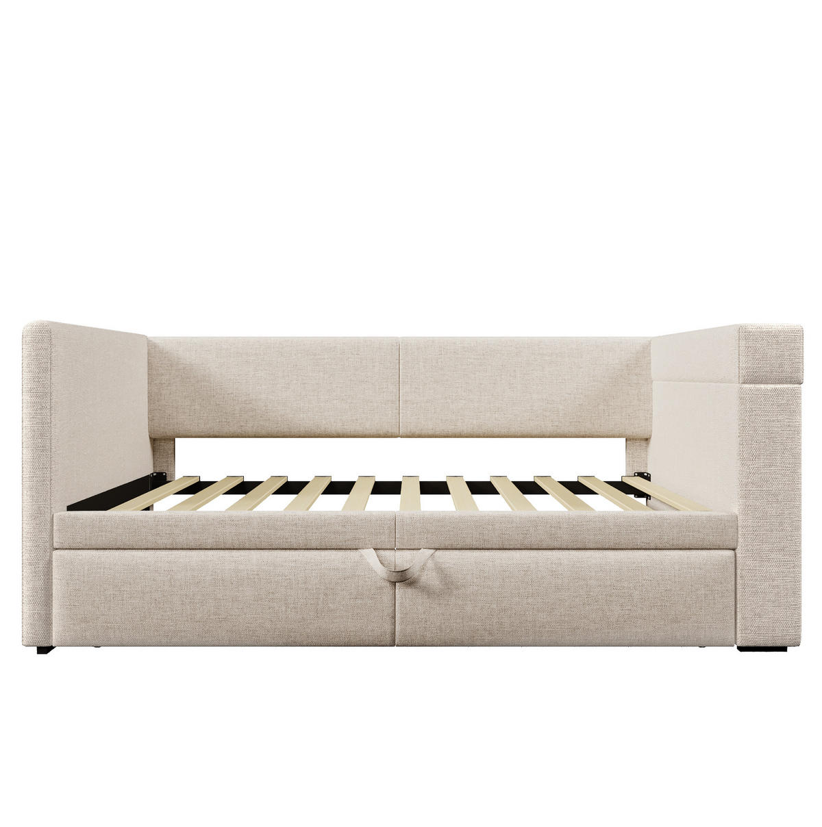 POLSTERBETT 90/180x200 cm Beige mit USB- und Type-C-Anschlüssen - Beige, Textil (90/200cm) - Flora Grace