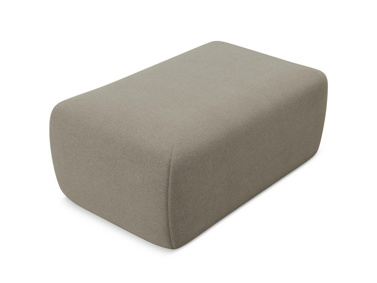 POUF Strukturstoff Stoff Beige - Beige/Schwarz, Kunststoff/Textil (102/40/62cm) - Makamii