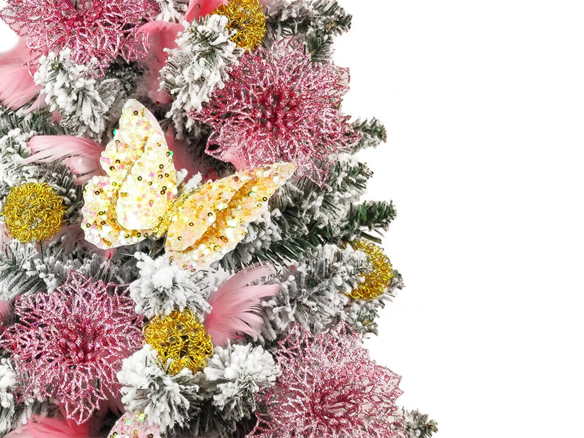 LAALU WEIHNACHTSBAUM geschmückt künstlich CANDY 60 cm mit LED-BELEUCHTUNG IM TOPF - Goldfarben/Creme, Kunststoff (60cm) - LAALU