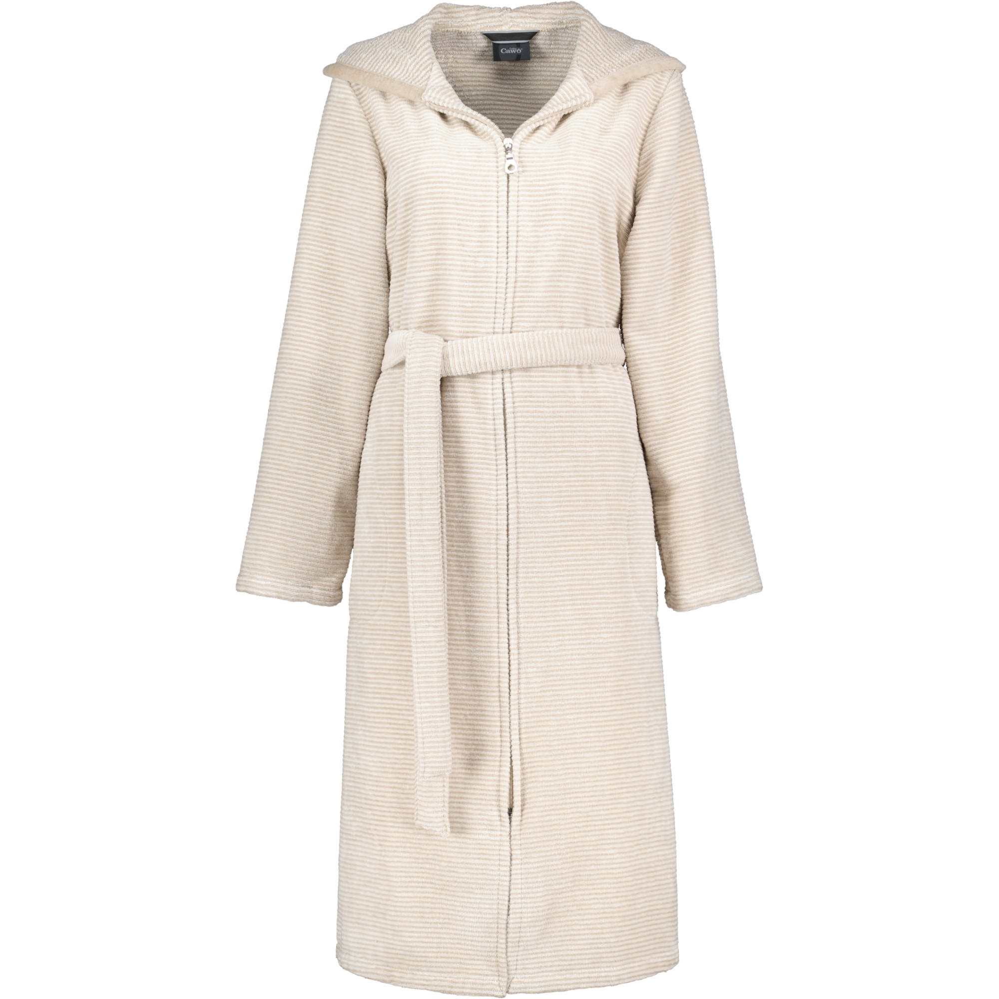 BADEMANTEL DAMEN KAPUZE TWO-TONE 6432 NATUR - 33 - Beige, Textil (Mnull) - Cawoe