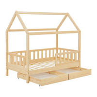 KINDERBETT Marli natur 80x160 cm mit Bettkasten - Naturfarben, Holz (80/160cm) - Juskys