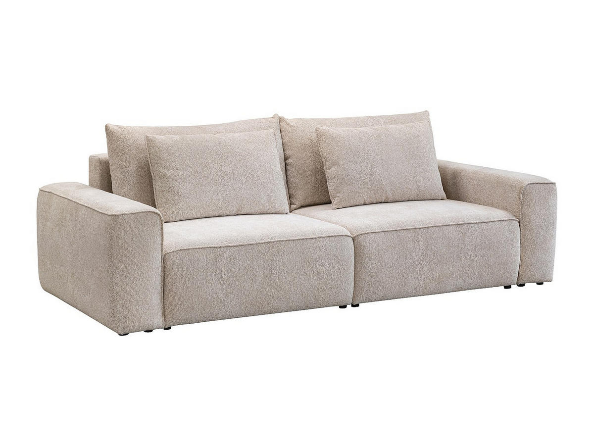 SCHLAFSOFA - 3 Personen - stoff - beige Ricapo - Beige, Kunststoff/Textil (266/90/125cm) - Vente-Unique