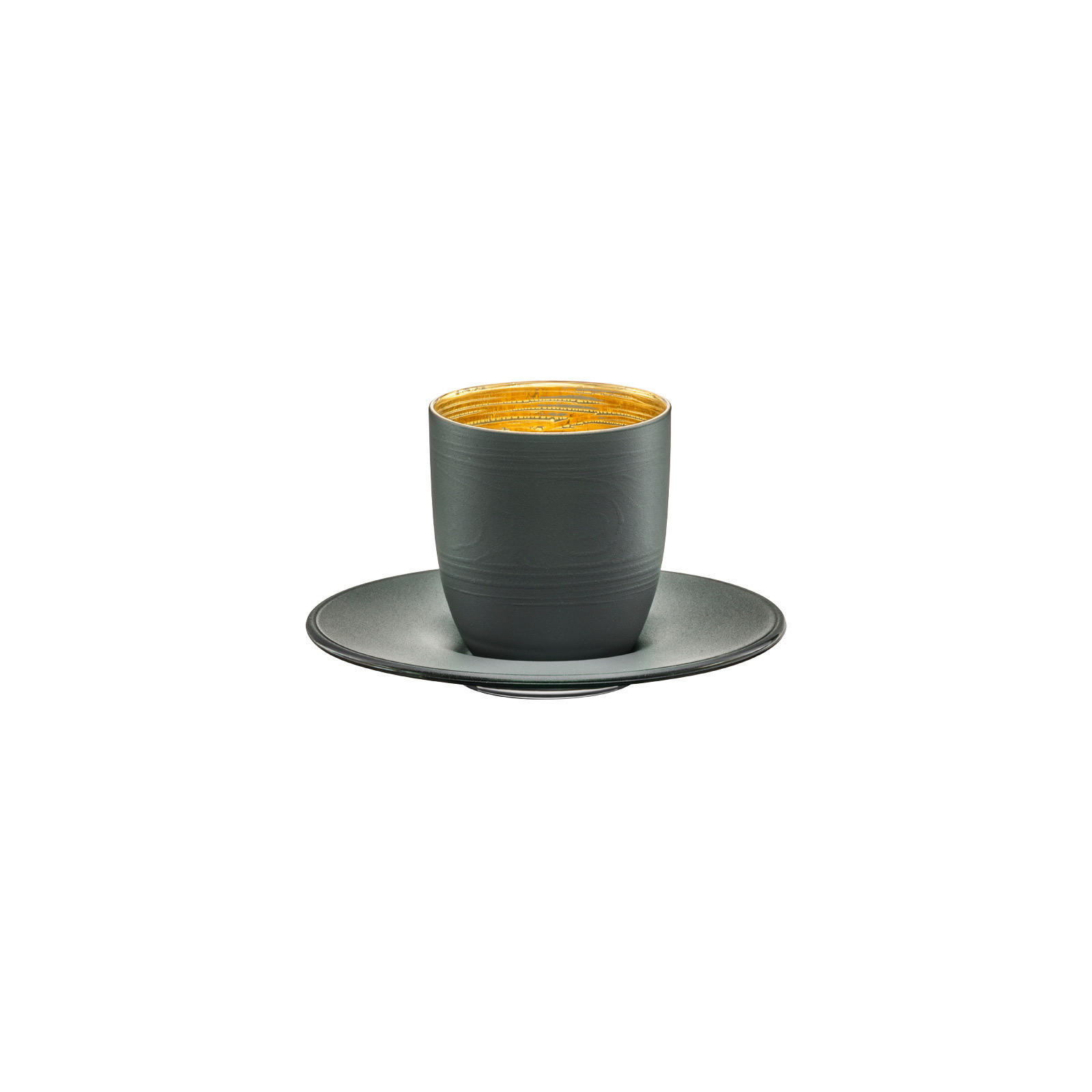 ESPRESSOTASSE MIT UNTERTASSE Cosmo Collect Gold / Grau 100 ml - Goldfarben/Grau, Glas (0.1L) - Eisch