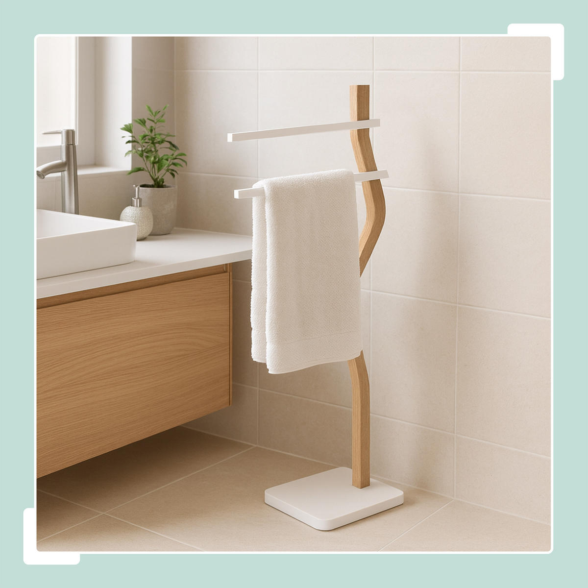 HANDTUCHSTÄNDER - Multicolor, Holz/Kunststoff (37/86/18cm) - Relaxdays